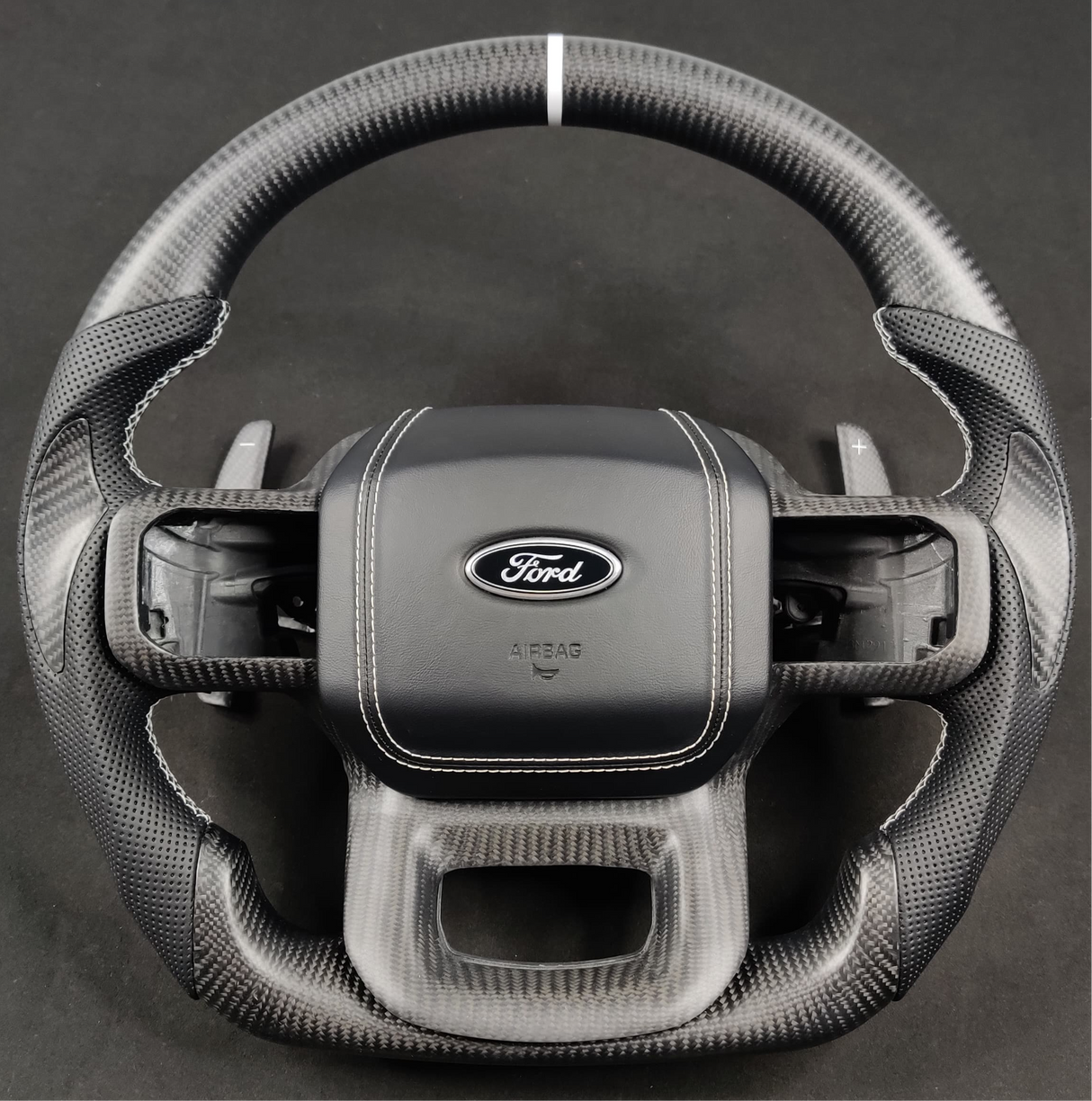 2023-2026+ Ford Super Duty F250 Custom Carbon Fiber Steering Wheel - AutoLEDTech.com