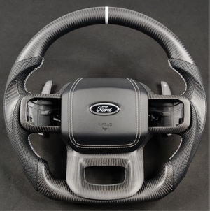 2023-2026+ Ford Super Duty F250 Custom Carbon Fiber Steering Wheel - AutoLEDTech.com