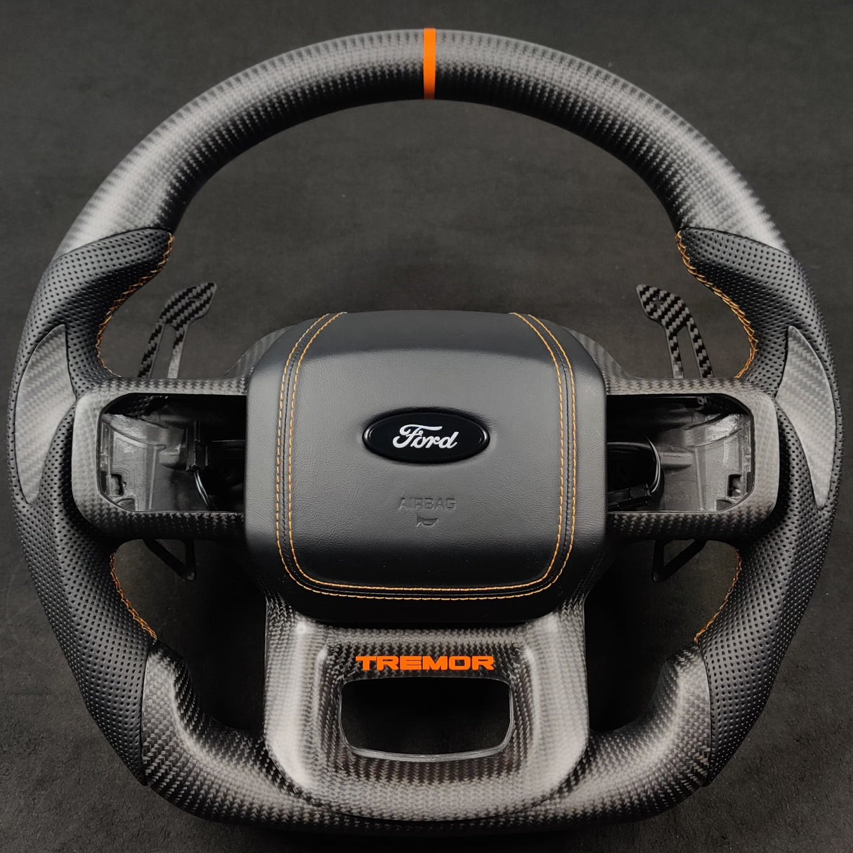 2023-2026+ Ford Super Duty F250 Custom Carbon Fiber Steering Wheel - AutoLEDTech.com