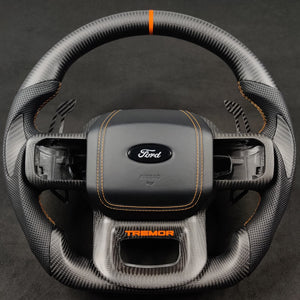 2023-2026+ Ford Super Duty F250 Custom Carbon Fiber Steering Wheel - AutoLEDTech.com
