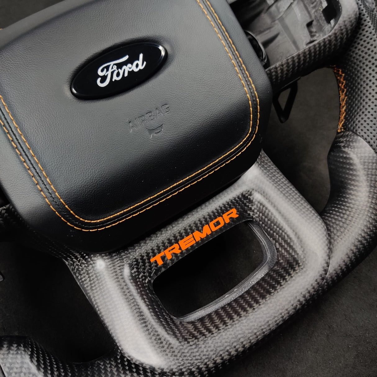 2023-2026+ Ford Super Duty F250 Custom Carbon Fiber Steering Wheel - AutoLEDTech.com