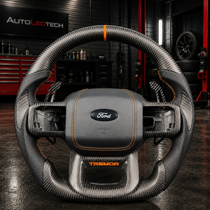 2023-2026+ Ford Super Duty F250 Custom Carbon Fiber Steering Wheel - AutoLEDTech.com