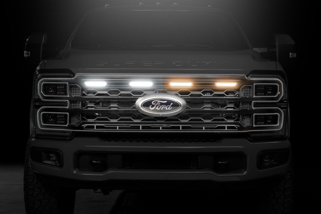 2023-2026+ Ford Super Duty White Amber LED XBG Grill Light Assembly - AutoLEDTech.com