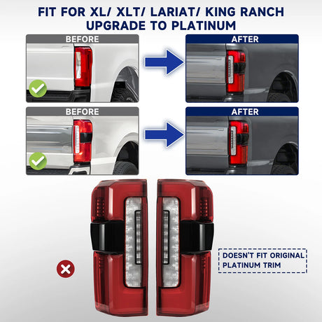2023-2027+ Ford Super Duty Halogen to LED Tail Lights Upgrade - AutoLEDTech.com