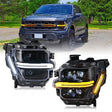2024-2026 Ford F150 White + Amber LED DRL Projector Headlights (STX XLT XL) - AutoLEDTech.com