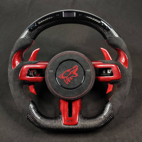 2024-2026+ Ford Mustang S650 Carbon Fiber LED Steering Wheel - AutoLEDTech.com