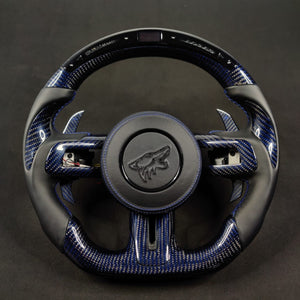 2024-2026+ Ford Mustang S650 Carbon Fiber LED Steering Wheel - AutoLEDTech.com