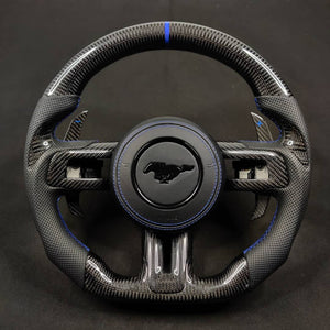 2024-2026+ Ford Mustang S650 Carbon Fiber LED Steering Wheel - AutoLEDTech.com