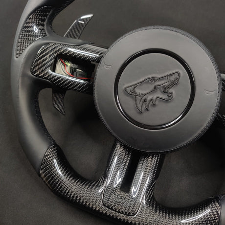 2024-2026+ Ford Mustang S650 Carbon Fiber LED Steering Wheel - AutoLEDTech.com