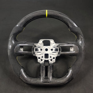 2024-2026+ Ford Mustang S650 Carbon Fiber LED Steering Wheel - AutoLEDTech.com
