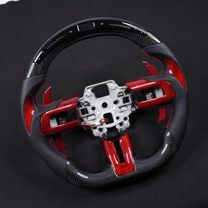 2024-2026+ Ford Mustang S650 Carbon Fiber LED Steering Wheel - AutoLEDTech.com