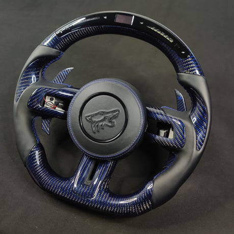2024-2026+ Ford Mustang S650 Carbon Fiber LED Steering Wheel - AutoLEDTech.com