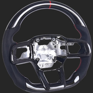 2024-2026+ Ford Mustang S650 Carbon Fiber LED Steering Wheel - AutoLEDTech.com
