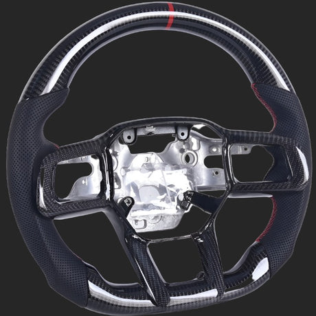 2024-2026+ Ford Mustang S650 Carbon Fiber LED Steering Wheel - AutoLEDTech.com