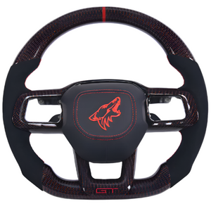 2024-2026+ Ford Mustang S650 Carbon Fiber LED Steering Wheel - AutoLEDTech.com