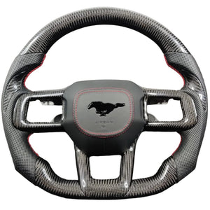 2024-2026+ Ford Mustang S650 Carbon Fiber LED Steering Wheel - AutoLEDTech.com