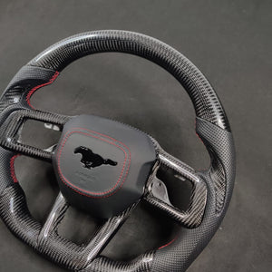 2024-2026+ Ford Mustang S650 Carbon Fiber LED Steering Wheel - AutoLEDTech.com