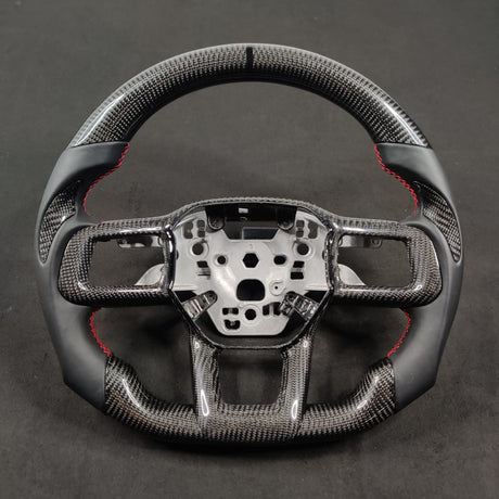 2024-2026+ Ford Mustang S650 Carbon Fiber LED Steering Wheel - AutoLEDTech.com