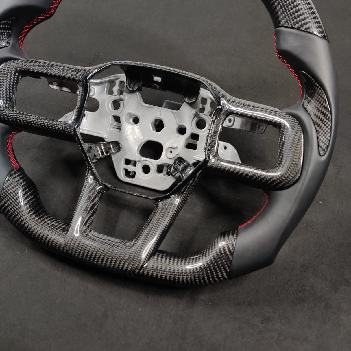 2024-2026+ Ford Mustang S650 Carbon Fiber LED Steering Wheel - AutoLEDTech.com