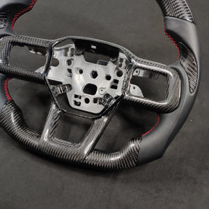 2024-2026+ Ford Mustang S650 Carbon Fiber LED Steering Wheel - AutoLEDTech.com