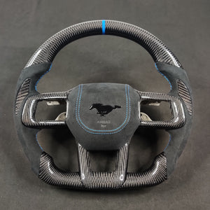 2024-2026+ Ford Mustang S650 Carbon Fiber LED Steering Wheel - AutoLEDTech.com