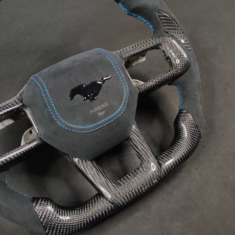 2024-2026+ Ford Mustang S650 Carbon Fiber LED Steering Wheel - AutoLEDTech.com
