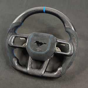 2024-2026+ Ford Mustang S650 Carbon Fiber LED Steering Wheel - AutoLEDTech.com