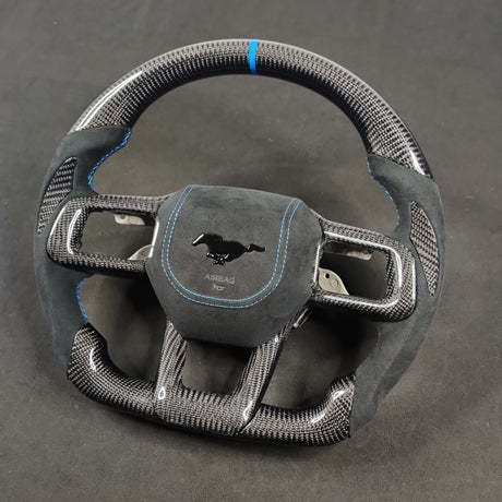 2024-2026+ Ford Mustang S650 Carbon Fiber LED Steering Wheel - AutoLEDTech.com