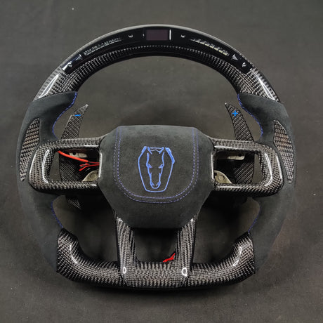 2024-2026+ Ford Mustang S650 Carbon Fiber LED Steering Wheel - AutoLEDTech.com