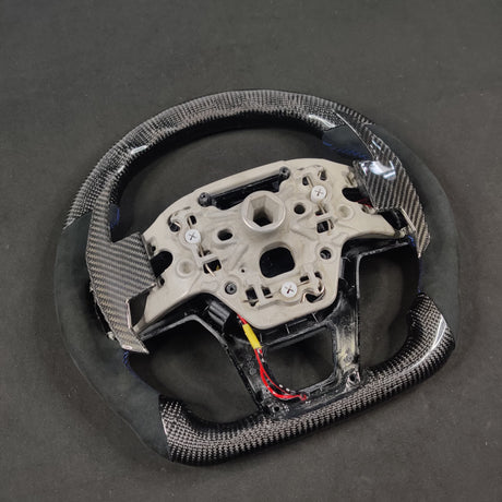 2024-2026+ Ford Mustang S650 Carbon Fiber LED Steering Wheel - AutoLEDTech.com