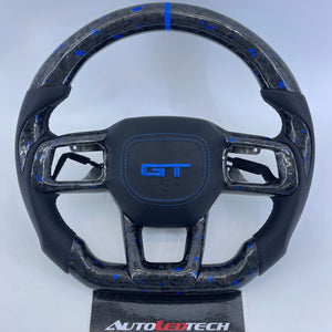 2024-2026+ Ford Mustang S650 Carbon Fiber LED Steering Wheel - AutoLEDTech.com