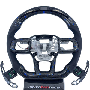 2024-2026+ Ford Mustang S650 Carbon Fiber LED Steering Wheel - AutoLEDTech.com