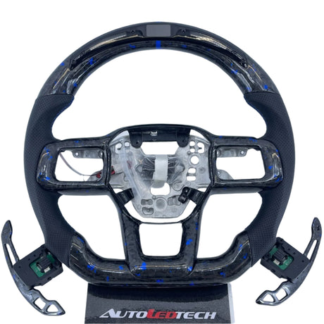 2024-2026+ Ford Mustang S650 Carbon Fiber LED Steering Wheel - AutoLEDTech.com