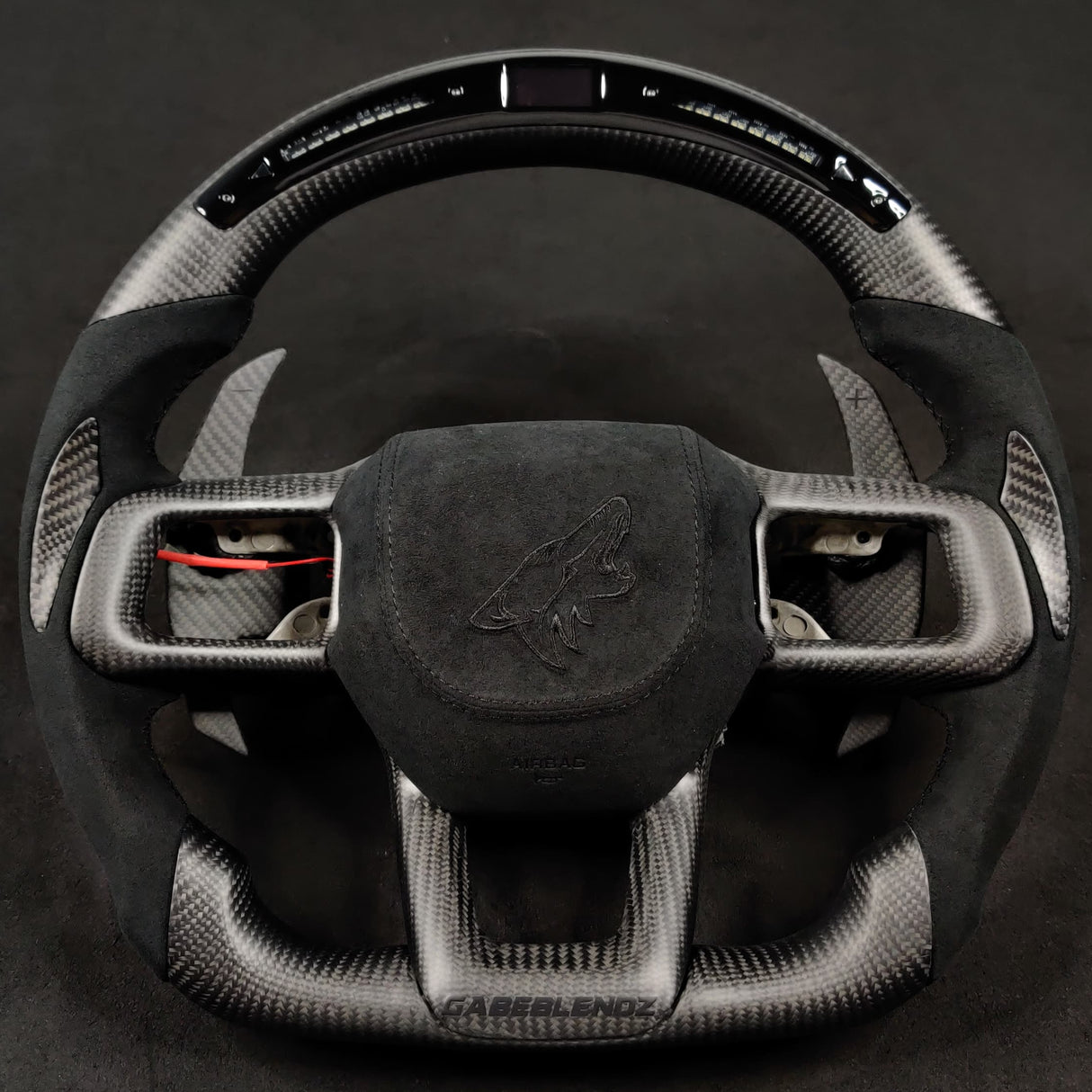 2024-2026+ Ford Mustang S650 Carbon Fiber LED Steering Wheel - AutoLEDTech.com