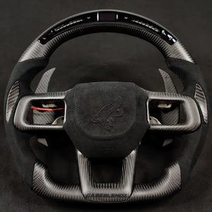 2024-2026+ Ford Mustang S650 Carbon Fiber LED Steering Wheel - AutoLEDTech.com