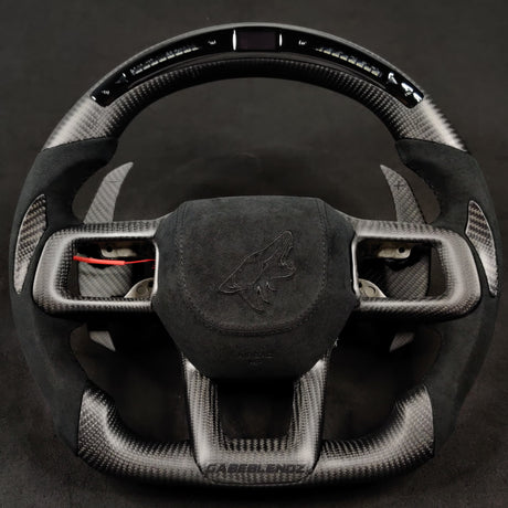 2024-2026+ Ford Mustang S650 Carbon Fiber LED Steering Wheel - AutoLEDTech.com