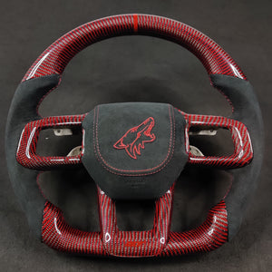 2024-2026+ Ford Mustang S650 Carbon Fiber LED Steering Wheel - AutoLEDTech.com
