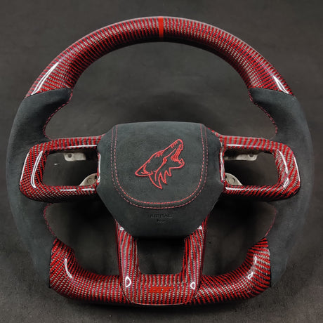 2024-2026+ Ford Mustang S650 Carbon Fiber LED Steering Wheel - AutoLEDTech.com
