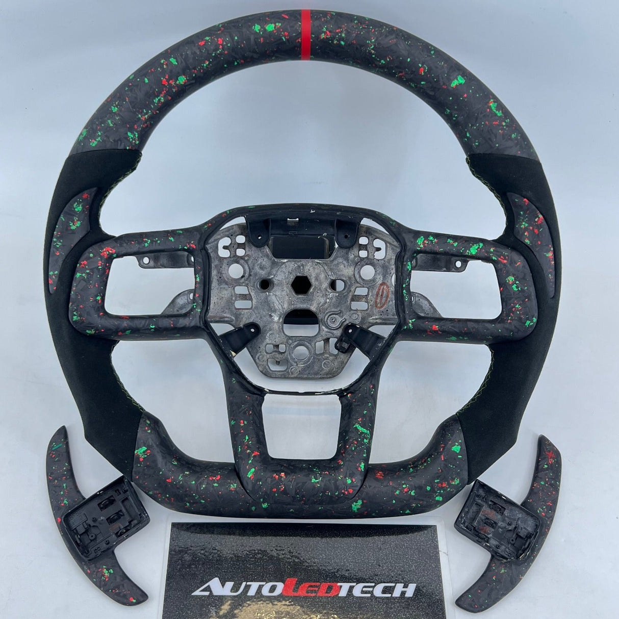 2024-2026+ Ford Mustang S650 Carbon Fiber LED Steering Wheel - AutoLEDTech.com