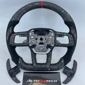 2024-2026+ Ford Mustang S650 Carbon Fiber LED Steering Wheel - AutoLEDTech.com