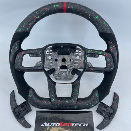 2024-2026+ Ford Mustang S650 Carbon Fiber LED Steering Wheel - AutoLEDTech.com