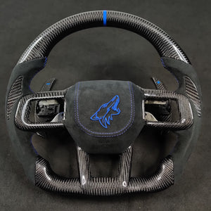 2024-2026+ Ford Mustang S650 Carbon Fiber LED Steering Wheel - AutoLEDTech.com