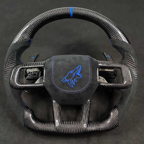 2024-2026+ Ford Mustang S650 Carbon Fiber LED Steering Wheel - AutoLEDTech.com