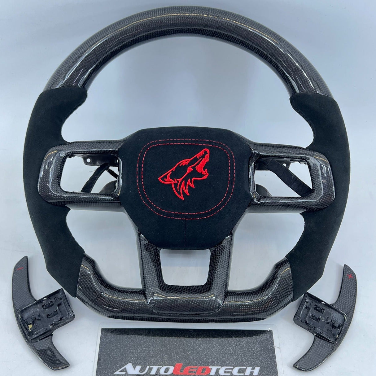 2024-2026+ Ford Mustang S650 Carbon Fiber LED Steering Wheel - AutoLEDTech.com