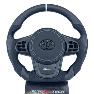 2019-2026+ Toyota Supra Custom Carbon Fiber Steering Wheel - AutoLEDTech.com