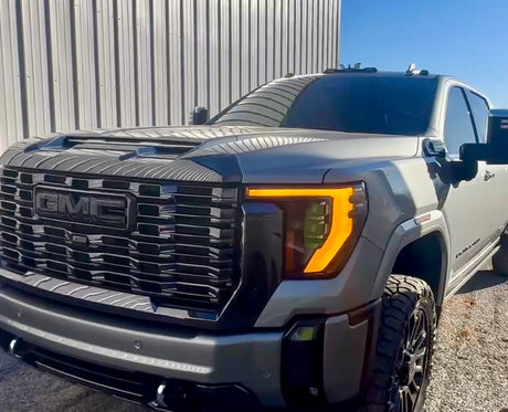 2024-2026+ GMC Sierra HD 2500/3500 Amber DRL Headlight Harness Kit - AutoLEDTech.com