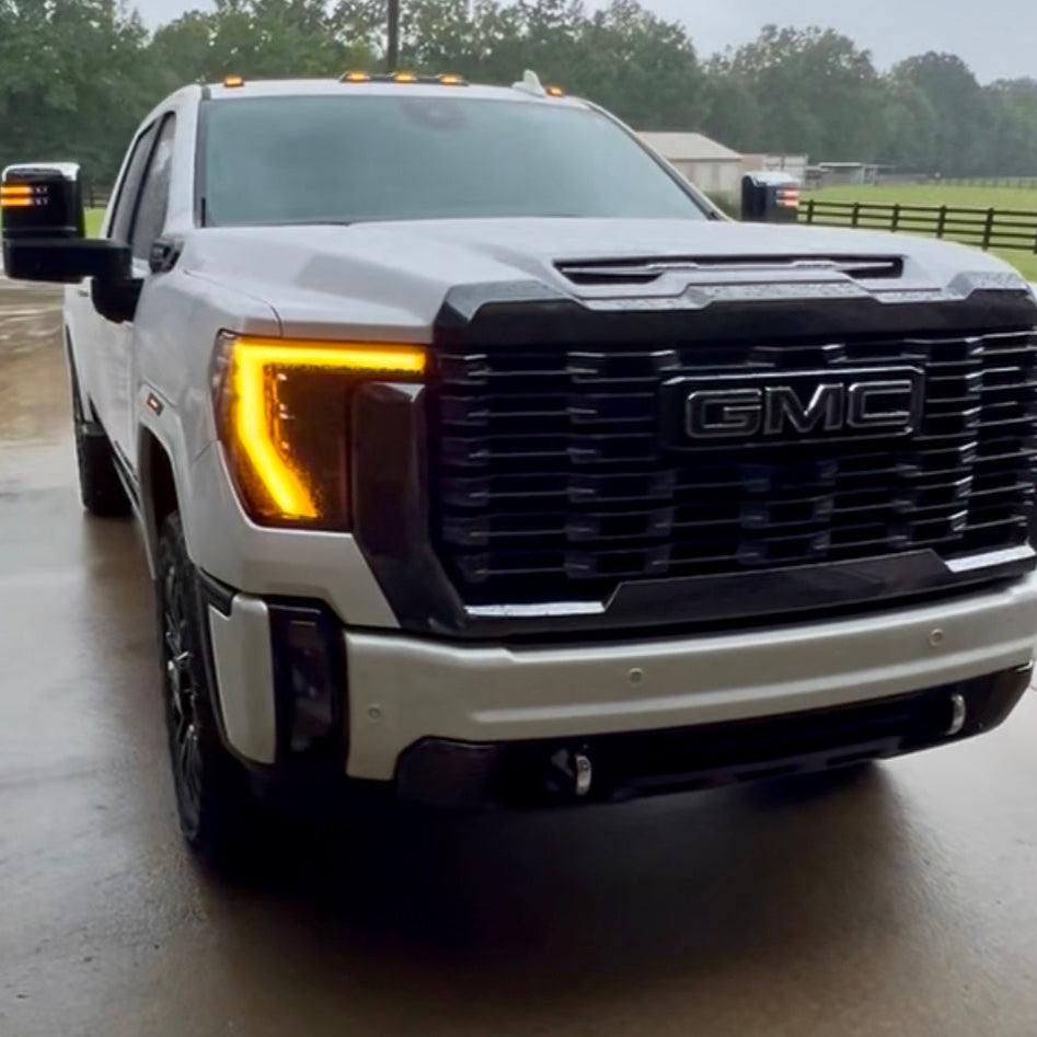 2024-2026+ GMC Sierra HD 2500/3500 Amber DRL Headlight Harness Kit - AutoLEDTech.com