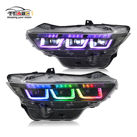 2024-2026+ Ford Mustang S650 RGB Flow Series LED DRL Headlights (old) - AutoLEDTech.com