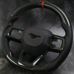 2024-2027+ Ford Mustang S650 Carbon Fiber LED Steering Wheel - AutoLEDTech.com