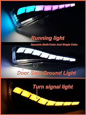 2014-2024 Infiniti Q50 Q60 Q70 Flow Series RGB LED Side Mirror Lights + Turn Signals